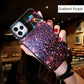 European And American Punk Gradient Rhinestone Makeup Mirror Phone Case